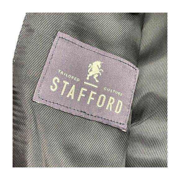 Stafford Blazer Jacket Men 46R Navy Wool Classic Fit Notch Lapel Single Breasted - Picture 8 of 10